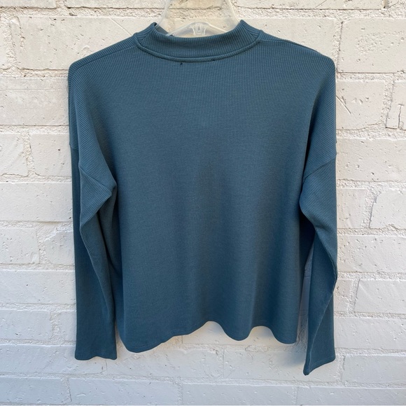 Eileen Fisher Cozy Waffle Knit Mock Neck Box-Top - Picture 4 of 17